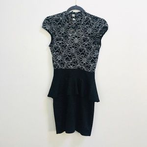 Peplum Lace Dress Low Back